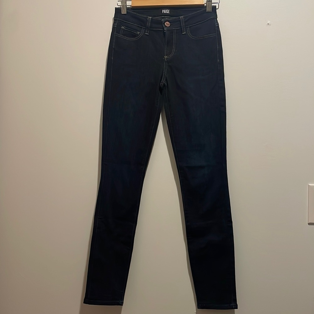 Paige Verdugo Ultra Skinny Dark Wash Jeans - Picture 1 of 6